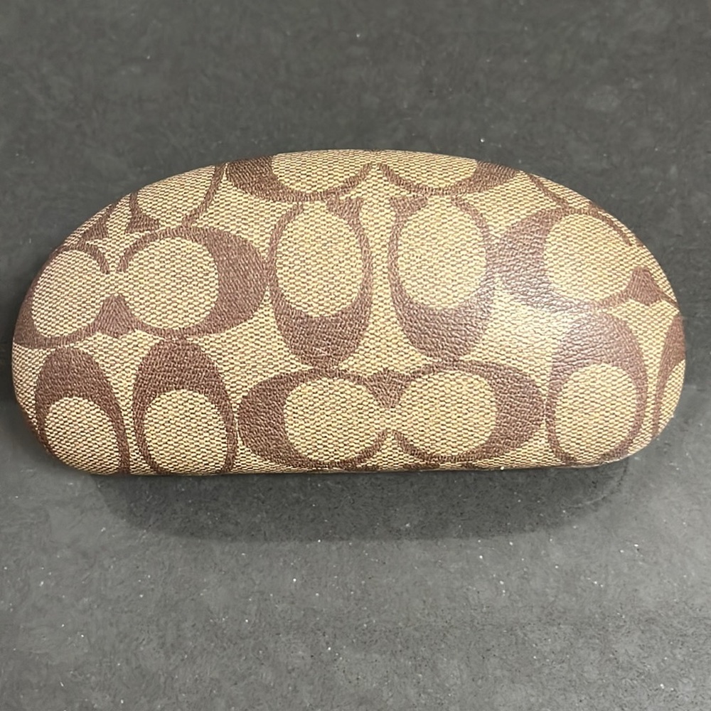Authentic Coach Logo Glass Case. Brown. Made for eye glasses or sunglasses.